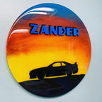 Glow In The Dark Car Silhouette Resin Nursery Name Sign