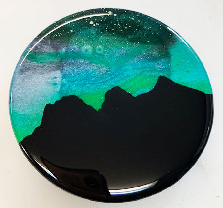 Rocky Mountain Northern Lights Resin Coaster Set