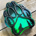 Wolf Paw Northern Lights Resin Art