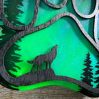 Wolf Paw Northern Lights Resin Art